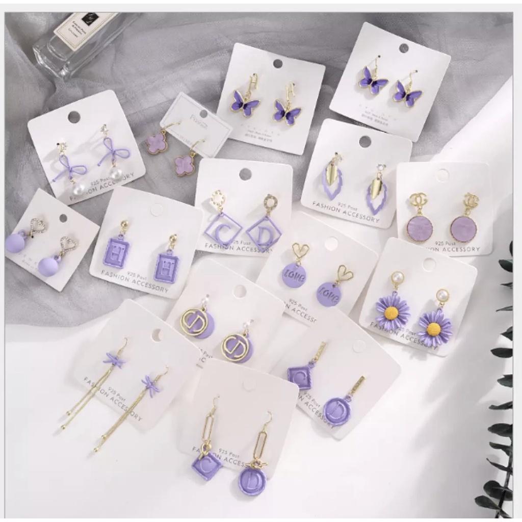 Phụ kiện Bông tai pastel tím xinh