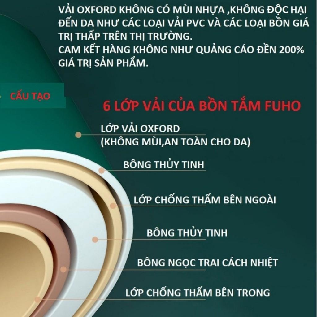 Bồn Tắm Gấp Gọn 6 Lớp Cao Cấp Cách Nhiệt 4 Giờ, Chống Thấm Tốt - Bảo Hành 12 Tháng