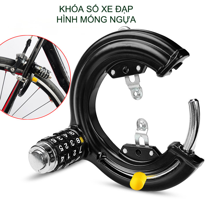 Khóa số chống trộm xe đạp, loại hình móng ngựa, 4 mã số cố định không thay đổi được