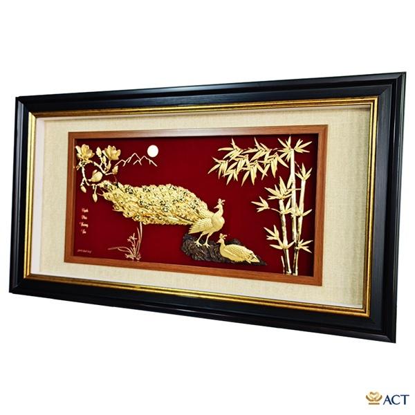 Tranh đôi công và cành trúc 46x81 cm - Mẫu 8