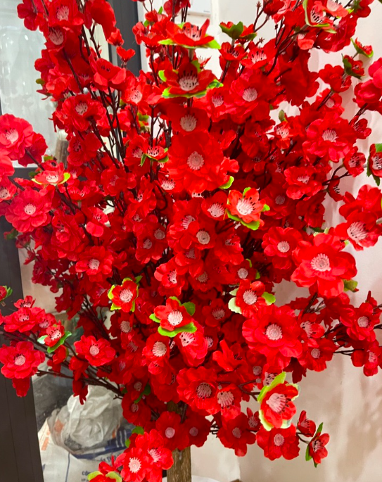 Cây hoa đào giả - Cây mai giả - Size từ 140cm đến 200cm - Cây giả, hoa lụa Decor trang trí nhà cửa