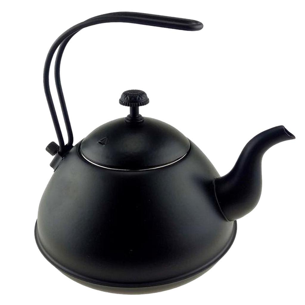 2Pcs 2L Black Stainless Steel Gooseneck Tea Coffee Kettle Camping Teapot