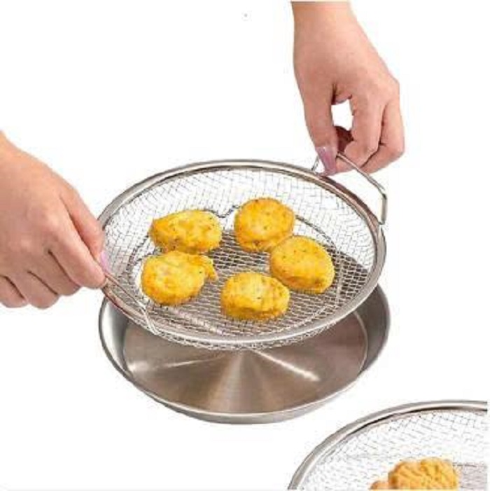 [KoSuyTu] Khay Tròn Inox 304 Kèm Ray Lưới Lọc Ráo Dầu Chiên Thức Ăn Đa Năng Tiện Dụng 19cm - Chất Liệu Cao Cấp Bền Đẹp An Toàn Dễ Vệ Sinh