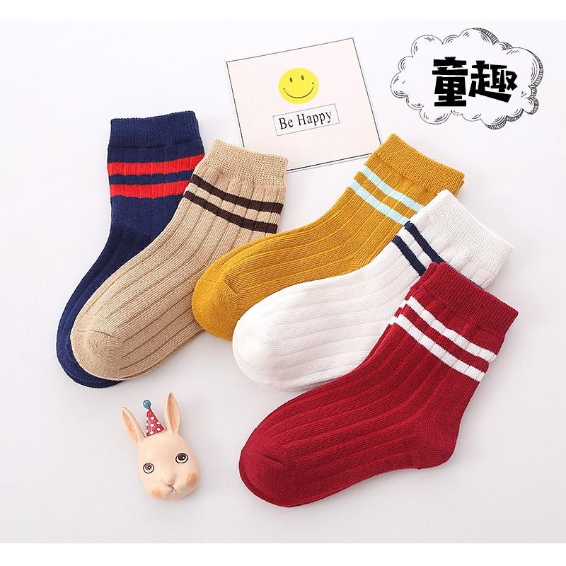 Set 5 Tất Cầu Vồng Cho Bé Trai Bé Gái Cao Cổ In Hình Ngộ Nghĩnh Dày Ấm Chất Cotton