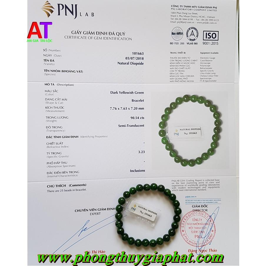VÒNG ĐEO TAY ĐÁ DIOPSIDE