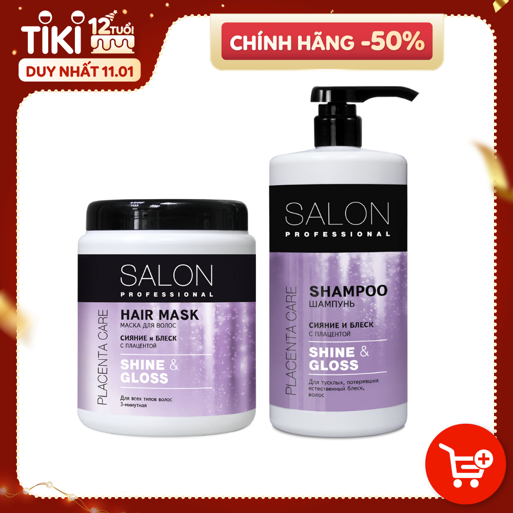 Bộ gội ủ Salon Professional SHINE &amp; GLOSS giúp xây dựng cấu trúc tóc chắc khỏe, suôn mượt 2000ml