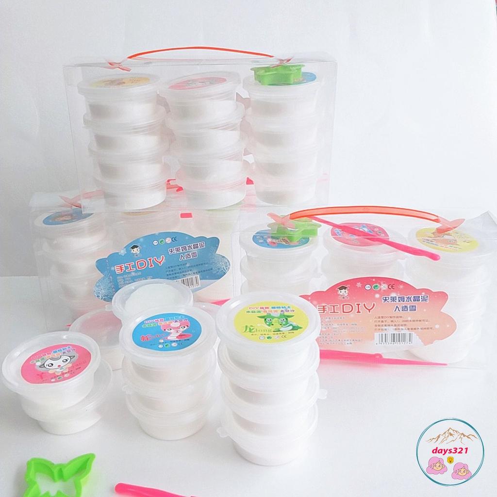Hộp 12 hũ slime mây màu trắng dạng sữa bò cực đẹp nhũ đa dạng đồ chơi slam squishy