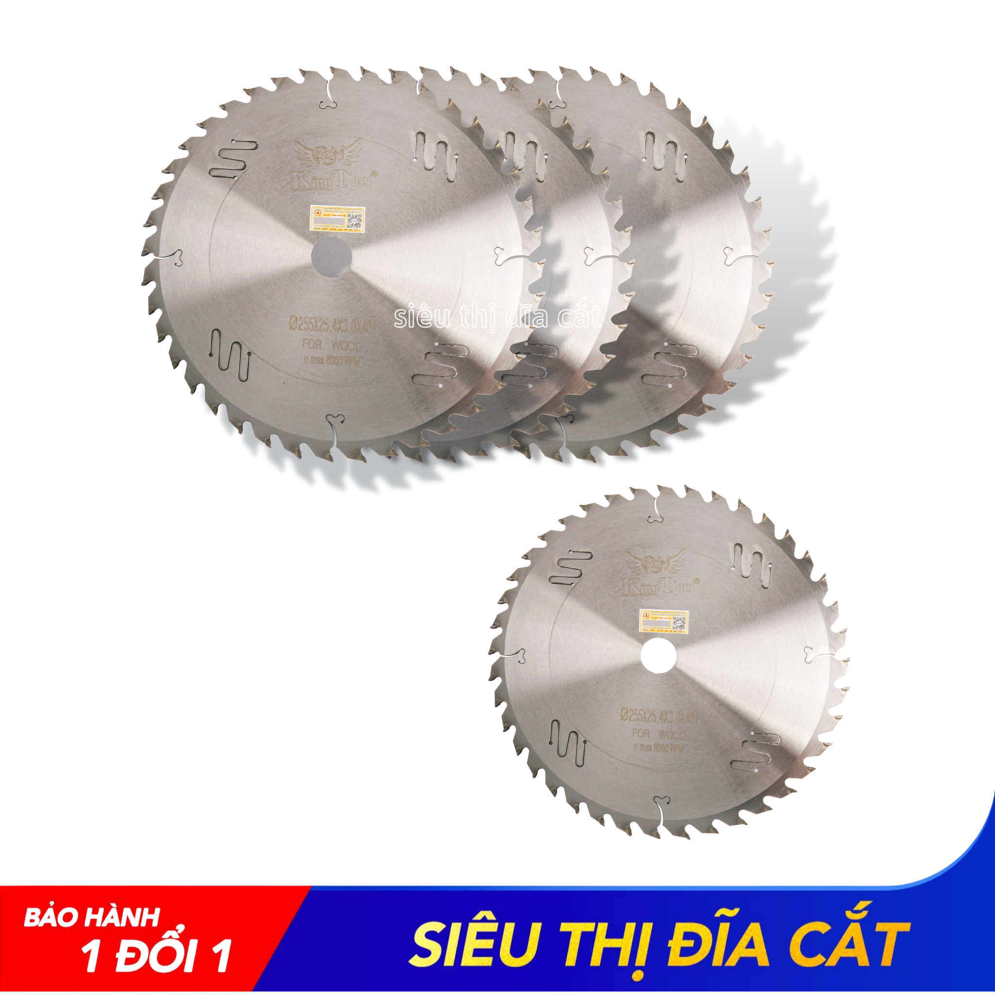 Lưỡi Cưa - Lưỡi Cắt Gỗ Cao Cấp 255-40 Răng KingTom - Chuyên Xẻ Gỗ Cây, Gỗ Có Đinh