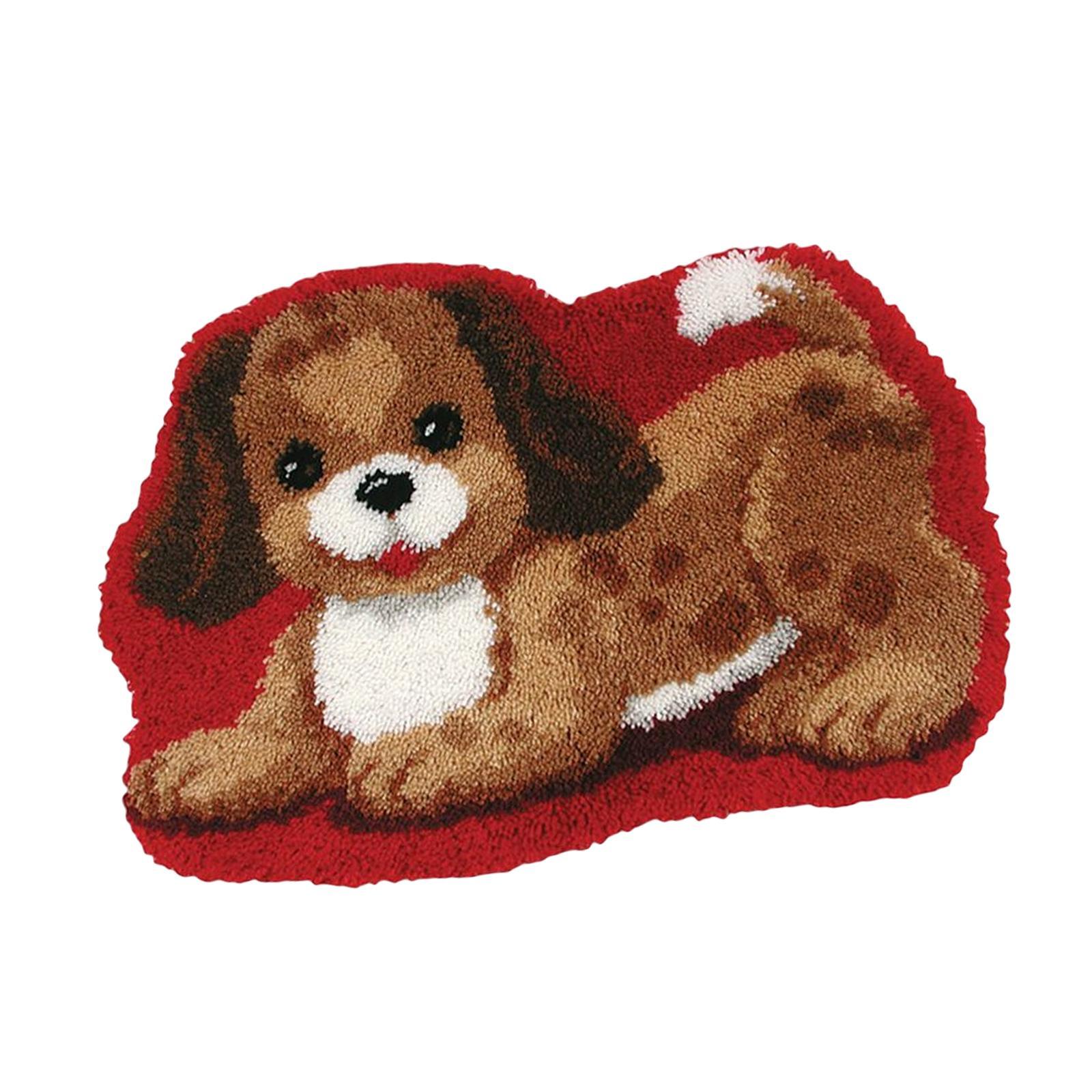 Carpet Latch Hooking Kits Cute Dog Animal Pattern for Adults