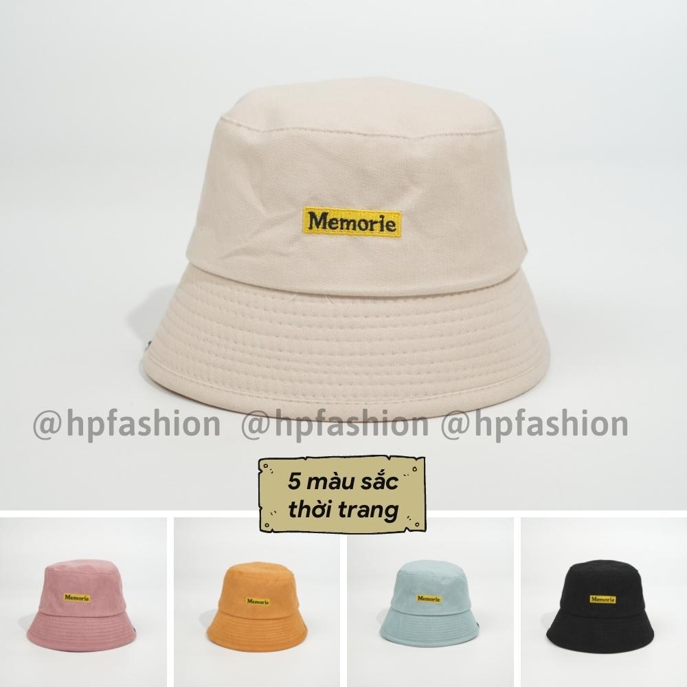 Mũ bucket vành cụp ️Nón tai bèo thêu chữ MEMORIE chất nỉ nhung cao cấp form unisex nam nữ N37