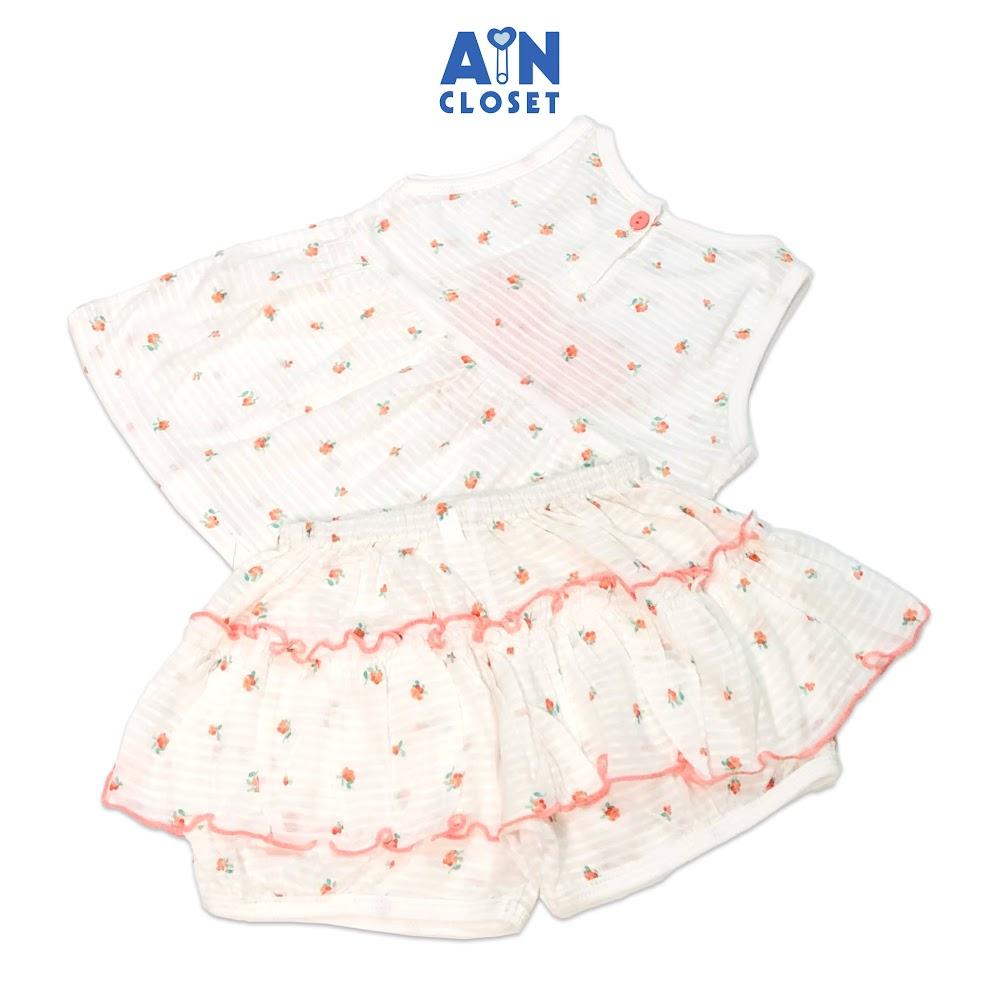Bộ quần áo ngắn bé gái họa tiết Nhí tim hồng thun cotton giấy - AICDBGP7GZ5V - AIN Closet