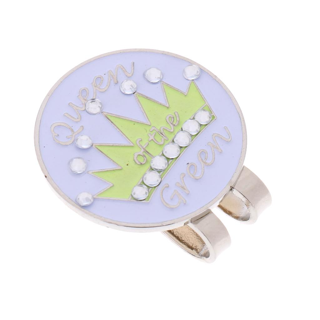 Shiny Rhinestone Magnetic Hat Cap Visor Clip On Golf Ball Marker Gift