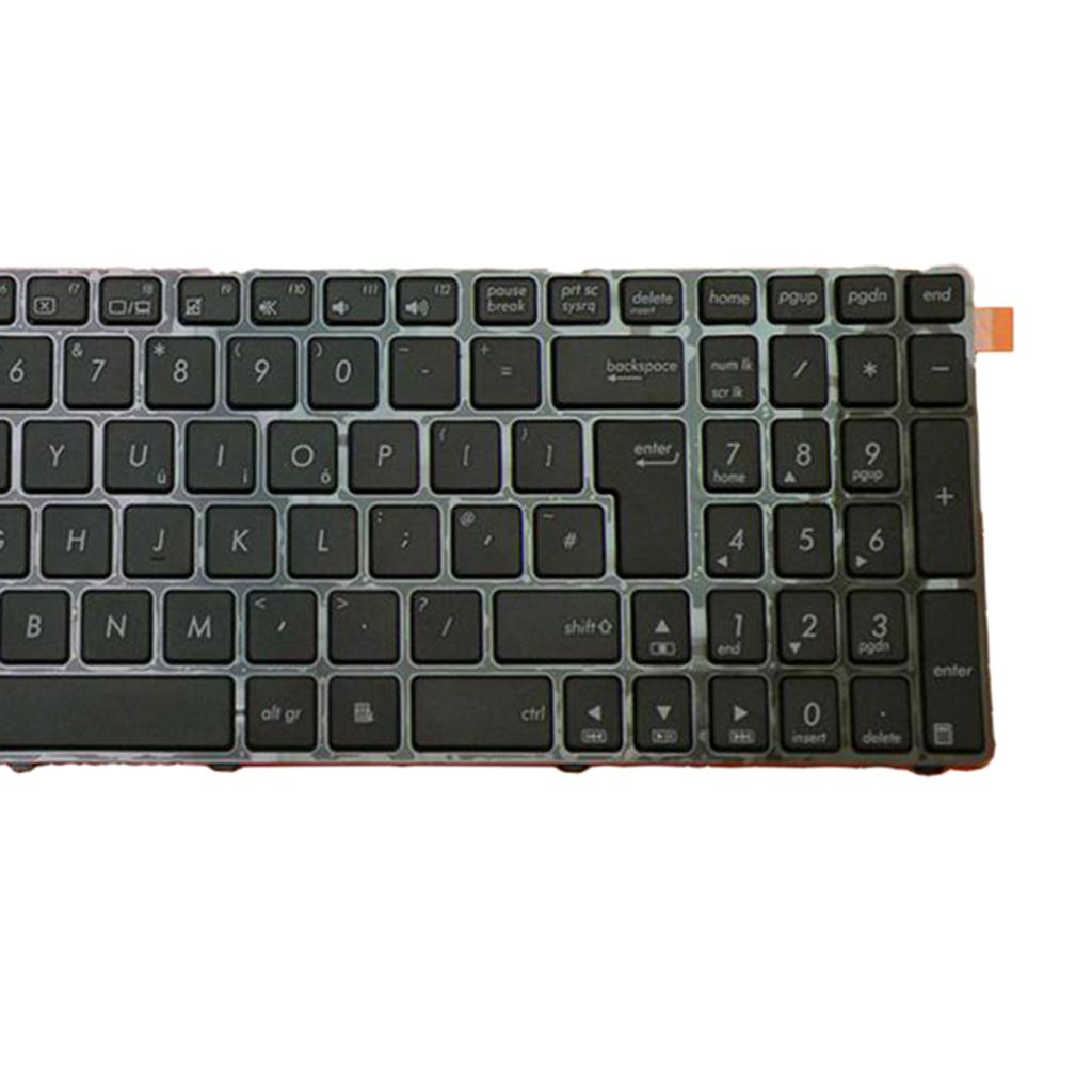 For  N53 Laptop Standard UK English Layout Keyboard Black with Frame