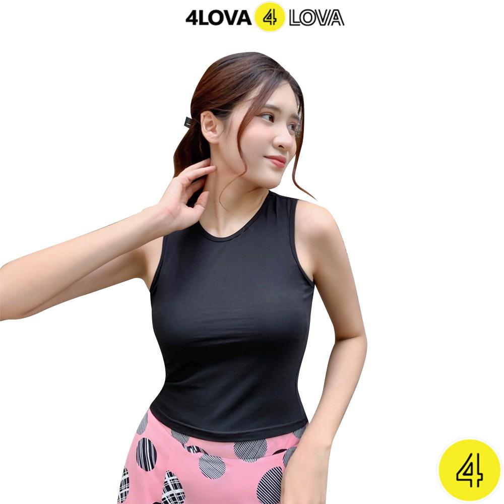 Áo croptop nữ ba lỗ 4LOVA kiểu ôm sát nách chất liệu cotton cao cấp thoáng mát, mềm mại