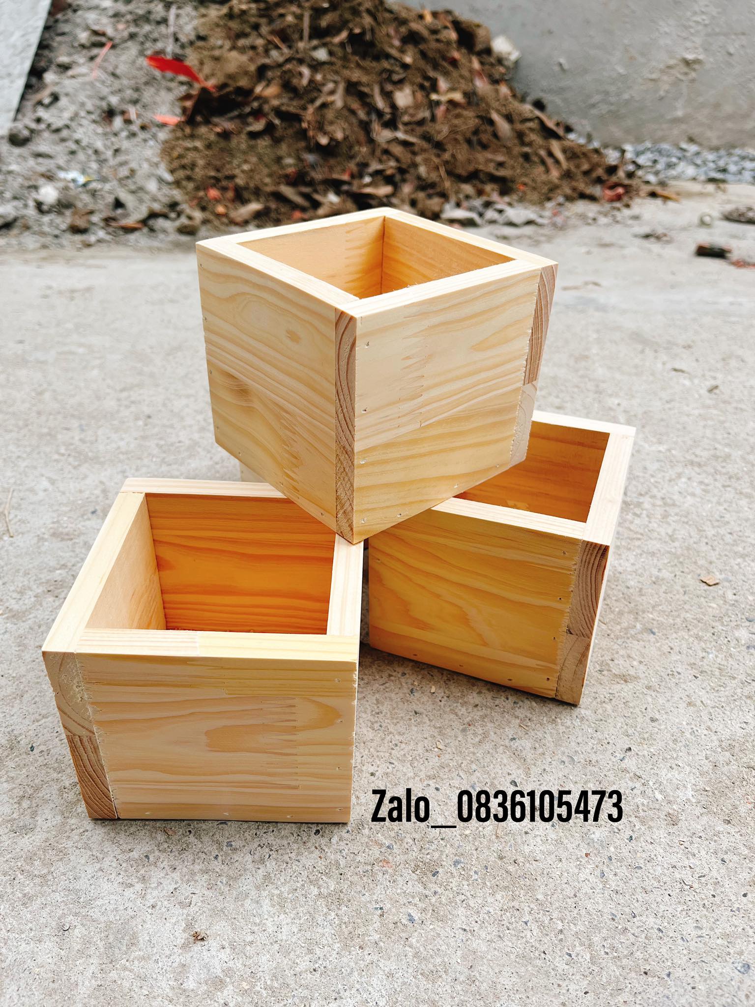 Hộp gỗ mini trồng sen đá