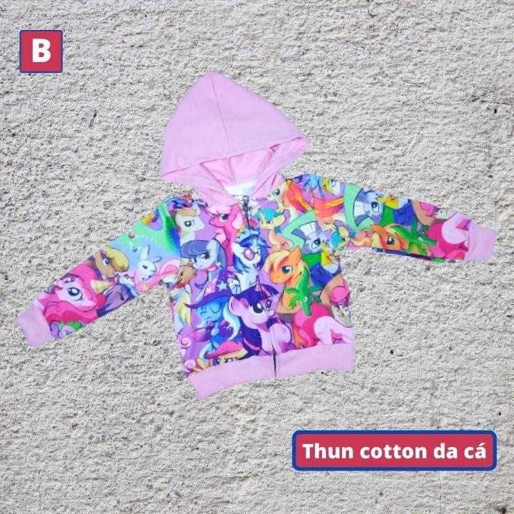 Áo khoác bé gái hình ngựa Pony 11-43kg - Áo lạnh nữ - PONY - Thun cotton da cá in 3D cực chất- Hương Nhiên