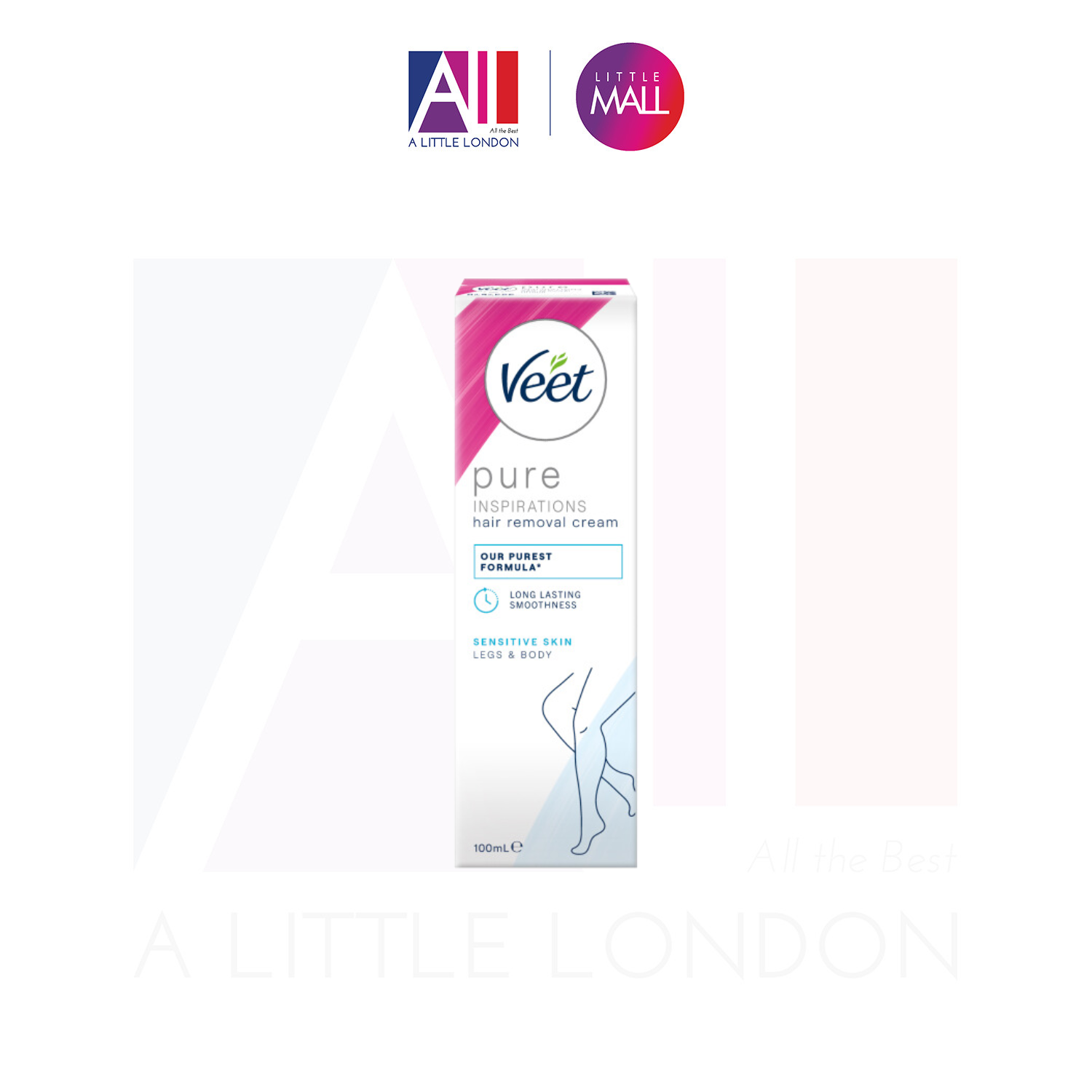 Kem tẩy lông da nhạy cảm Veet Pure Inspirations Hair Removal Cream 100ml