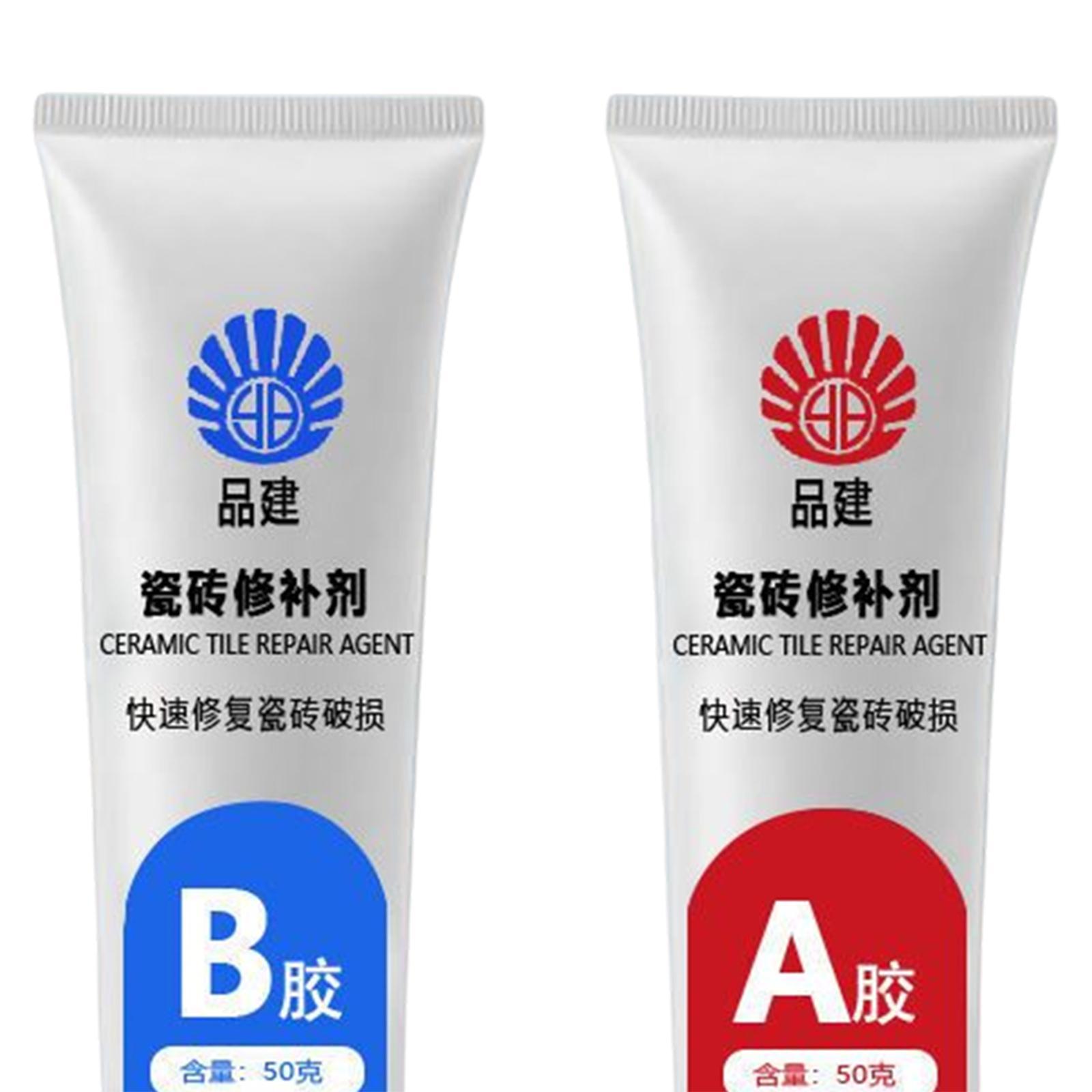 2x Tile Repair Agent Tub Repair Fix Hole Ceramic Repair Paste for Bathtub Toilet Shower