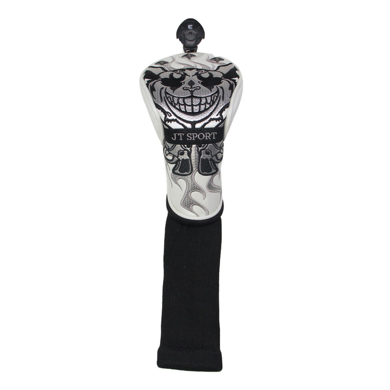 Embroidery Golf Head Covers Driver 1 3 5 Fairway Woods Headcovers Long Neck Knit Head Covers for Golf Club Fits All Fairway and Driver Clubs 3pcs