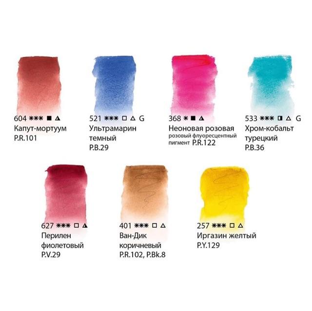 Màu nước và màu nhũ White nights pan lẻ dạng nén 2.5ml & tube 10ml