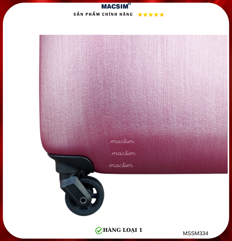 Vali cao cấp Macsim Smooire MSSM334 cỡ 16 inch màu hồng - Hàng loại 1