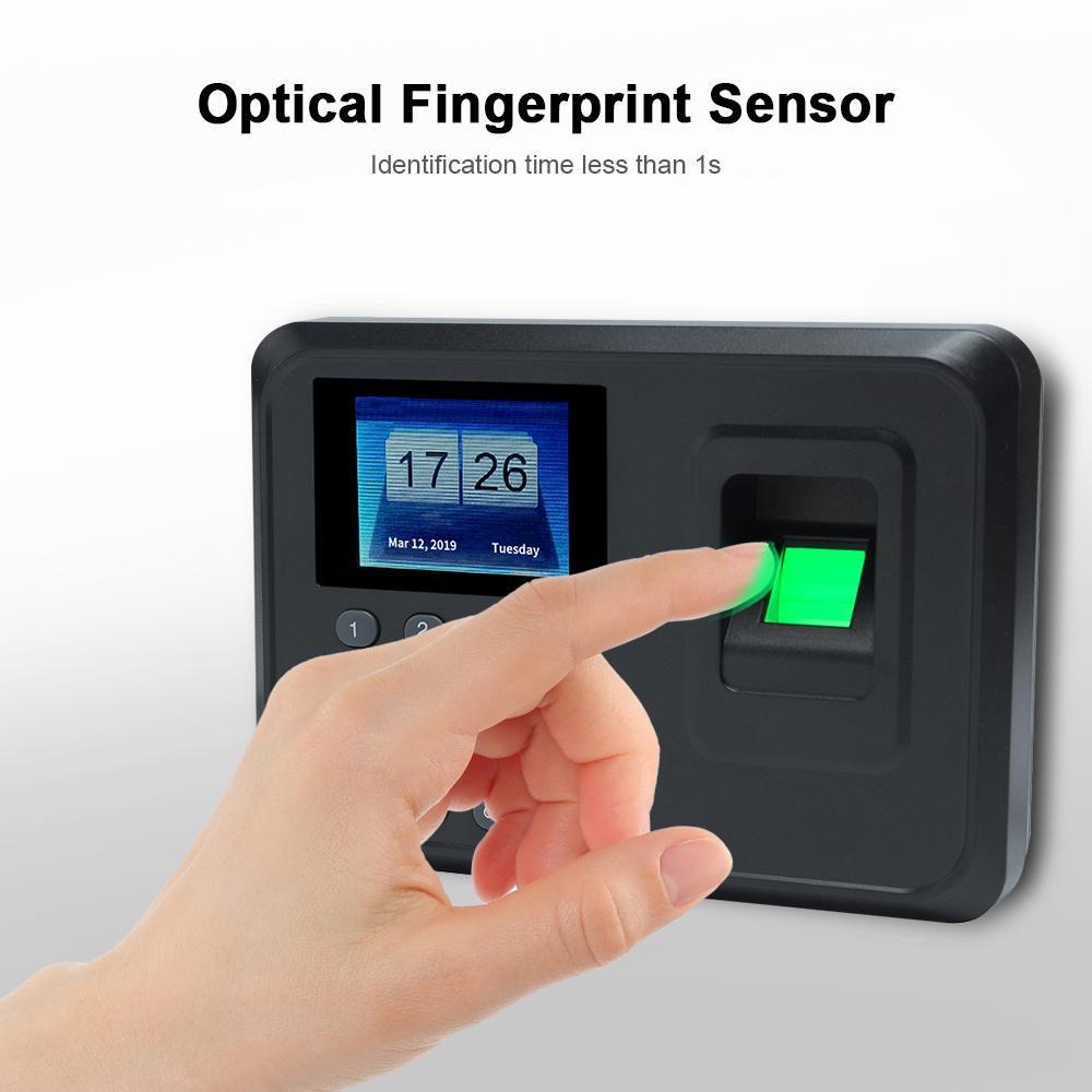 Sinh trắc học thông minh Dấu vân tay Mật khẩu Máy chấm công Nhân viên Đăng ký Ghi âm 2.4 inch Màn hình LCD TFT DC - Trắng - Đầu cắm EU