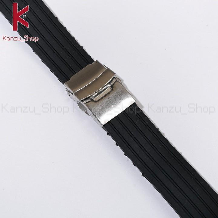 Dây đồng hồ cao su sọc dọc nhiều màu các size 16mm 18mm 20mm 22mm 24mm