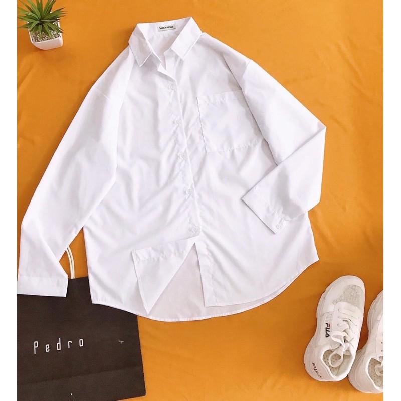 Sơ mi trắng phối 1 túi