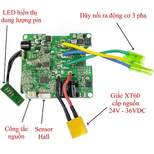 MẠCH ESC ĐIỀU KHIỂN TỪ XA CHO ĐỘNG CƠ BRUSHLESS KHÔNG CHỔI THAN 24V-36VDC 250W