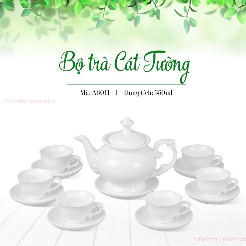 Ấm chén Bát Tràng - Ấm Bộ Trà đẹp - Gốm sứ Bát Tràng Cao cấp - Bộ trà sứ thấu quang