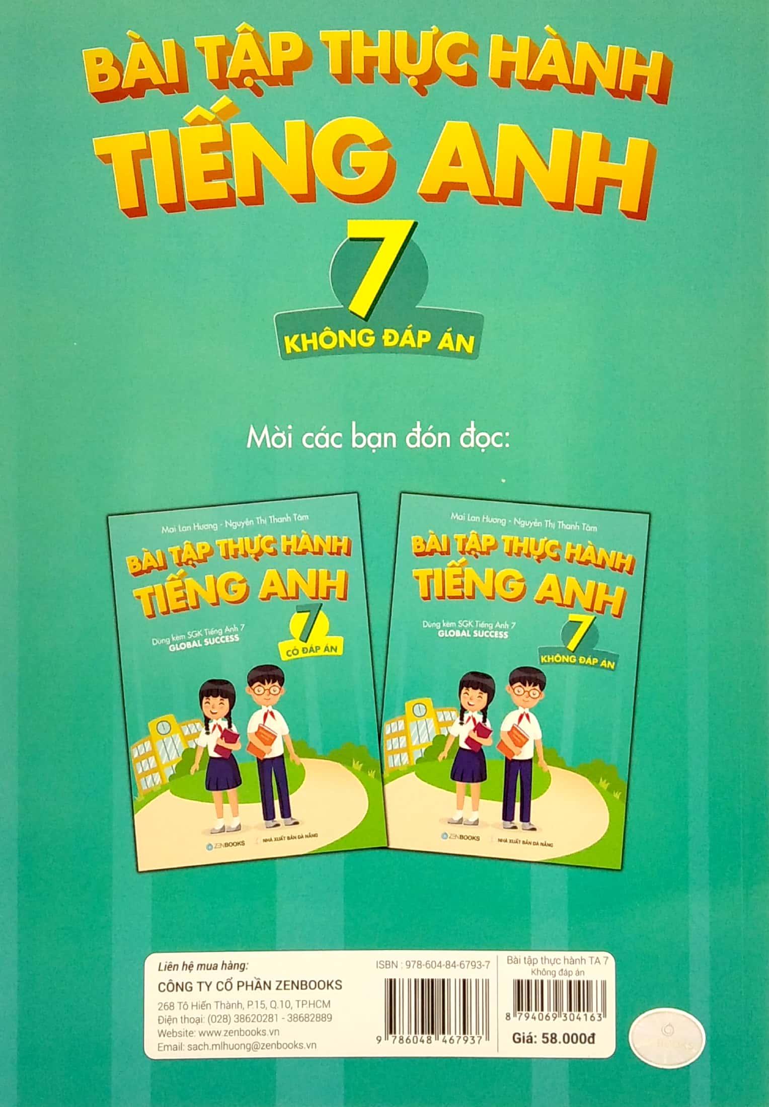 Bài Tập Thực Hành Tiếng Anh 7 (Không Đáp Án) - Dùng Kèm SGK Tiếng Anh 7 Global Success (2022)