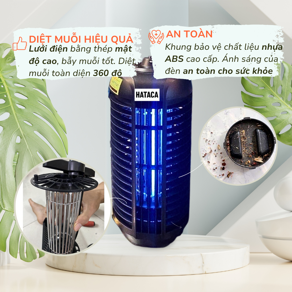 Đèn bắt muỗi ruồi và các loại côn trùng HATACA  model CN04 ( Hàng Chính Hãng)