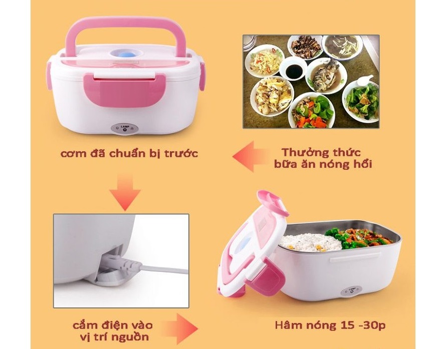 Hộp Cơm Điện Hâm Nóng Văn Phòng MI-40 - Màu Ngẫu Nhiên - Hàng Chính Hãng