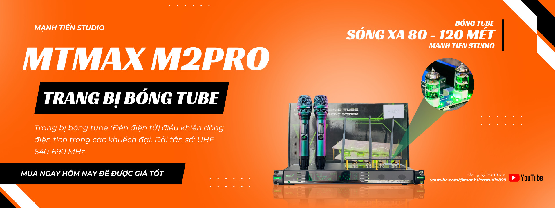 HÀNG CHÍNH HÃNG | Micro Bóng Tube Cao Cấp MTMAX M2 Pro, Bắt Sóng Xa Đến 120 Mét Tần Số UHF Cực Cao UHF 640-690 MHz Cùng Công Nghệ Cảm Biến Tự Ngắt Hiện Đại, Thiết Kế Sang Trọng Khi Setup Mọi Không Gian Bảo Hành 12 Tháng
