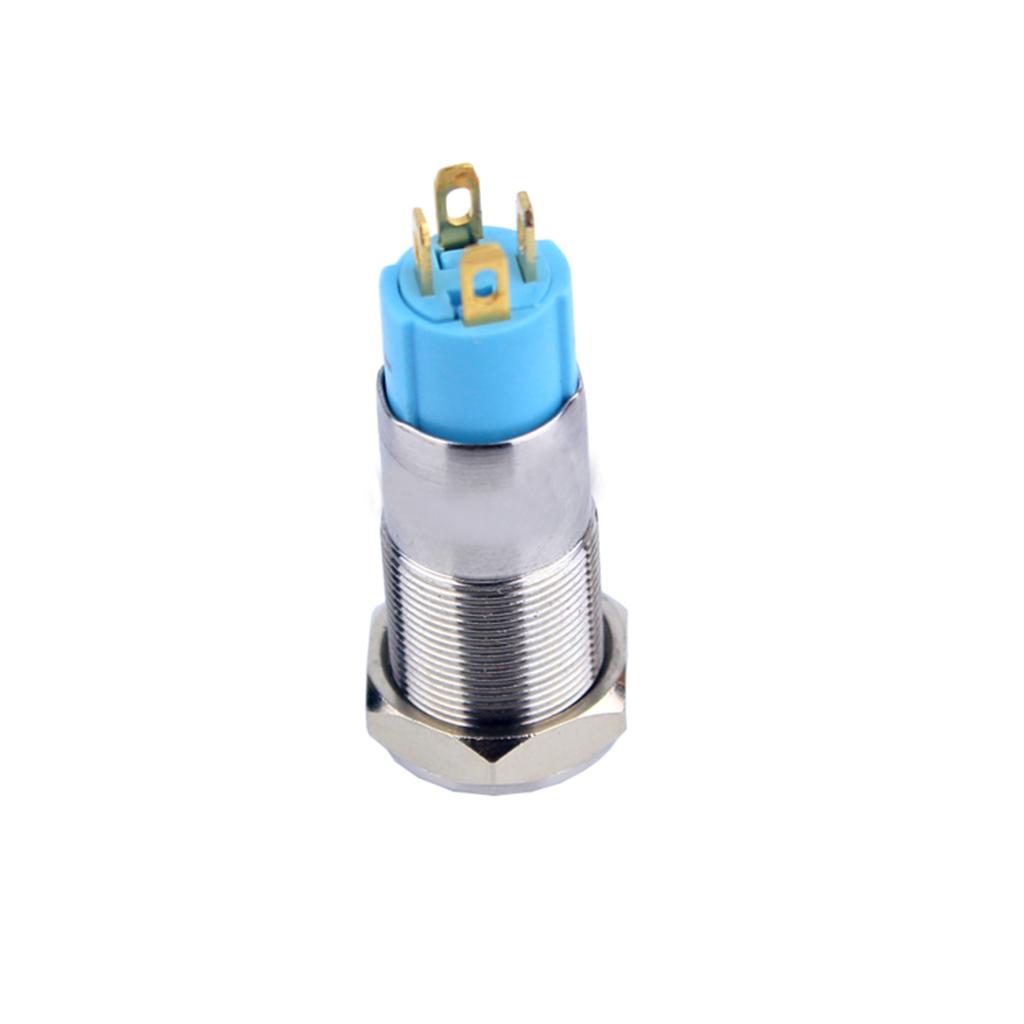 10mm Blue LED Car Auto Self-locking Push Button Power Switch IP67 Waterproof