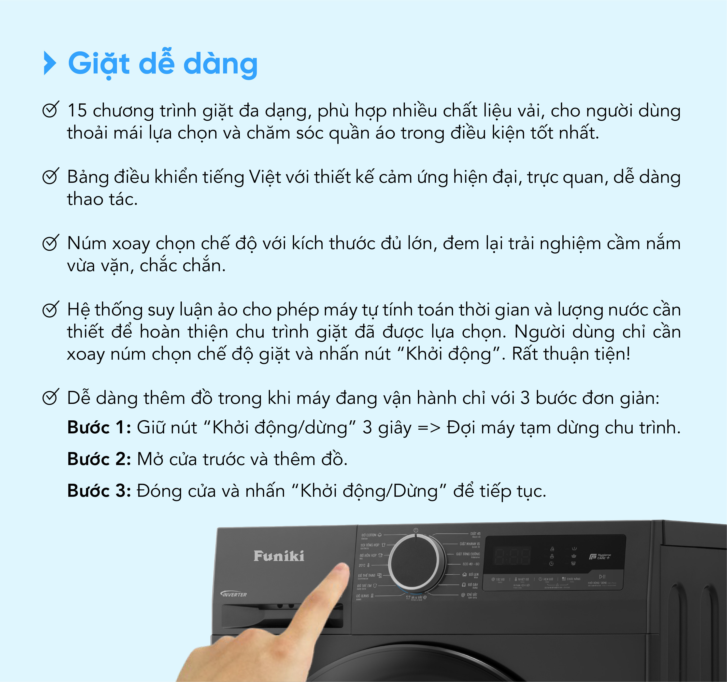 HWM F895ADG - MÁY GIẶT CỬA TRƯỚC FUNIKI HWM F895ADG - Hàng Chính Hãng - Chỉ Giao Hồ Chí Minh