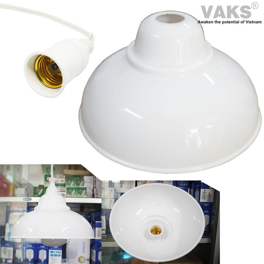 Bộ combo bao gồm đuôi đèn kín nước 2418 và chụp đèn 219 - dụng cho bóng đèn đuôi vặn e27 - sx tại Việt Nam