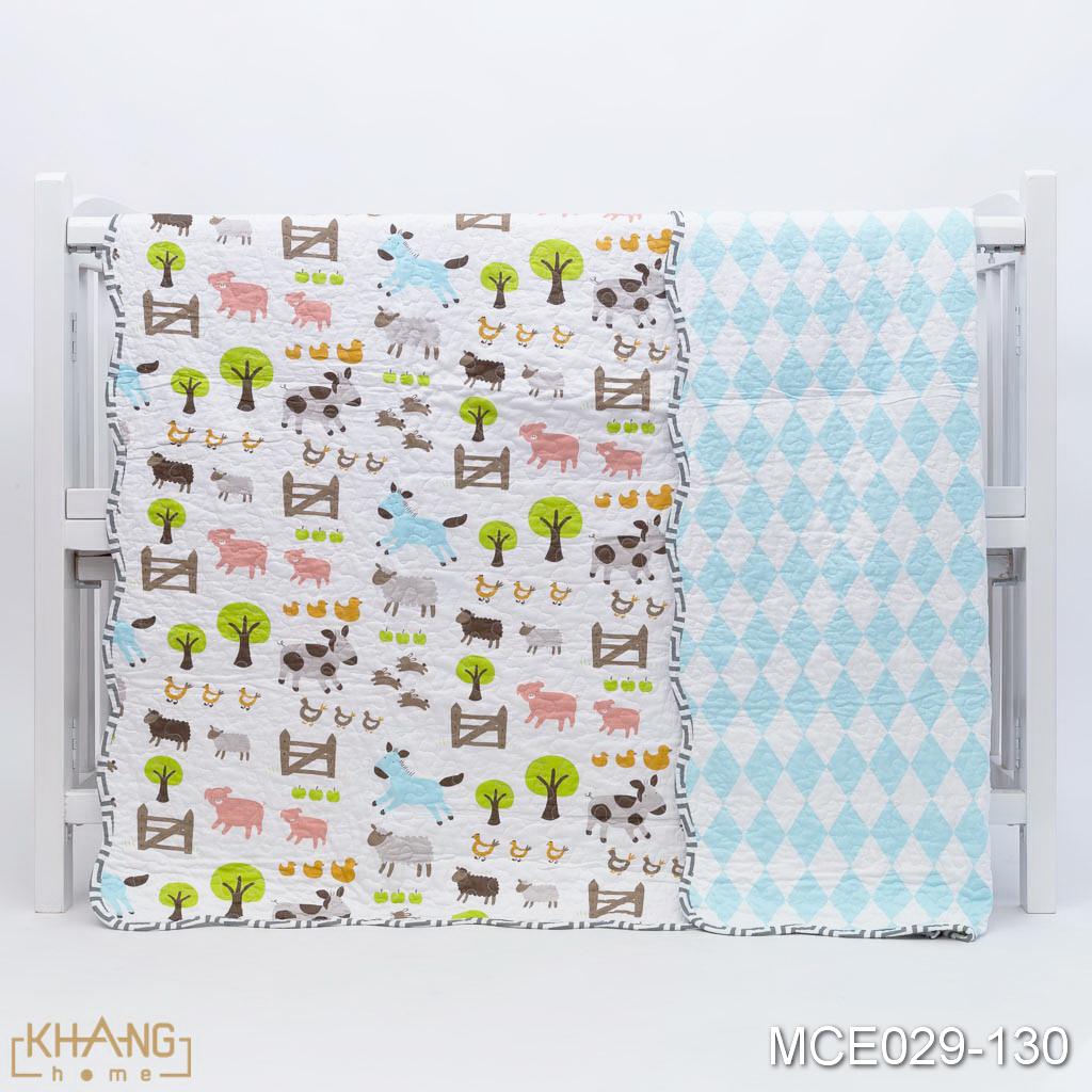 Mền Bông Trẻ Em Cao Cấp Khang Home 130 x 150 cm - 100% Cotton Thiên Nhiên An Toàn Cho Da Bé - Thoàng Khí Không Gây Hầm Và Ngộp Thở Cho Bé