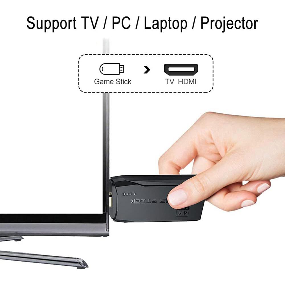 M8 Retro Game Stick 4k 10000 Trò chơi Máy chơi game cầm tay Bộ điều khiển không dây đôi 2.4G Máy chơi game cầm tay cho PS1/MAME Màu sắc: Chỉ có 2 tay cầm