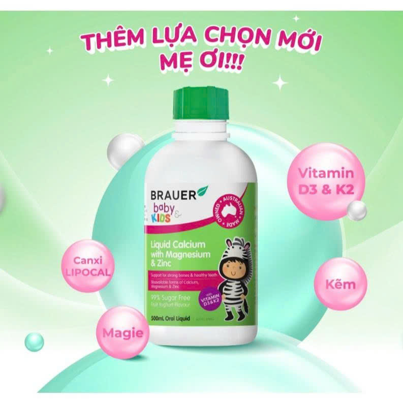 Siro Brauer Baby &amp; Kids Liquid Calcium with Magnesium &amp; Zinc 500mL