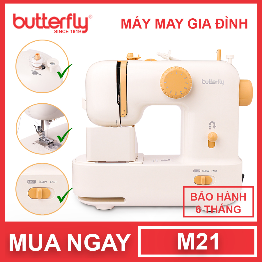 Máy May Gia Đình Cơ Bản Butterfly M21 - Hàng Chính Hãng