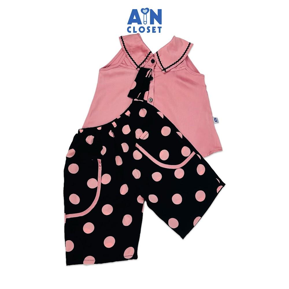 Bộ quần áo lửng bé gái họa tiết Bi lụa Hồng Tím - AICDBGHVYPMI - AIN Closet