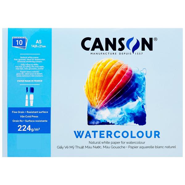 Giấy Vẽ Mỹ Thuật Vẽ Chì Canson A5 - 224gsm 10 Tờ