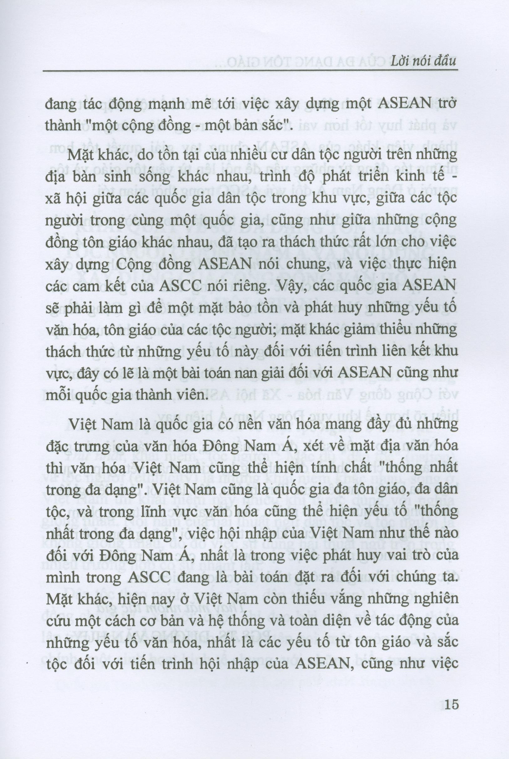 Tác Động Của Đa Dạng Tôn Giáo Tộc Người Ở Đông Nam Á Đối Với Cộng Đống Asean