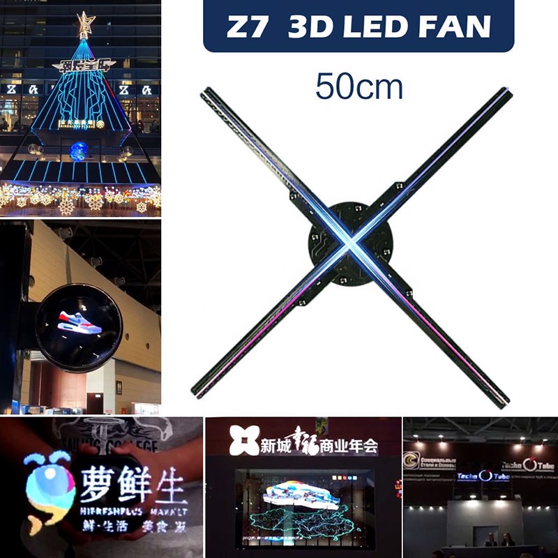 Quạt đèn LED 3D Hologram độ phân giải cao 52cm, 724 LED Aturos Z7 HD50 (dùng Wifi và APP) - Aturos