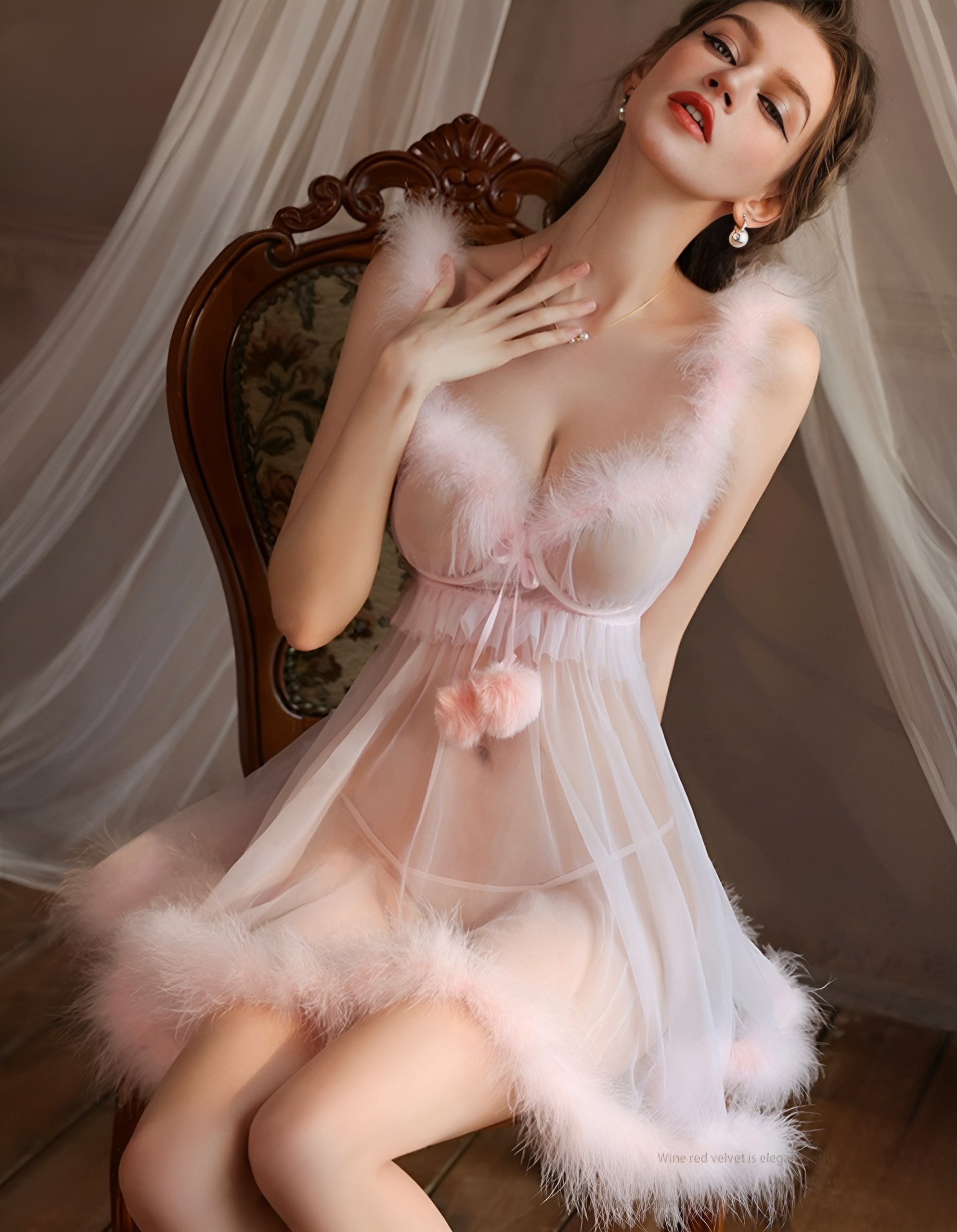 Váy Ngủ Ren Ấm Áp Gợi Cảm - B,Lingerie