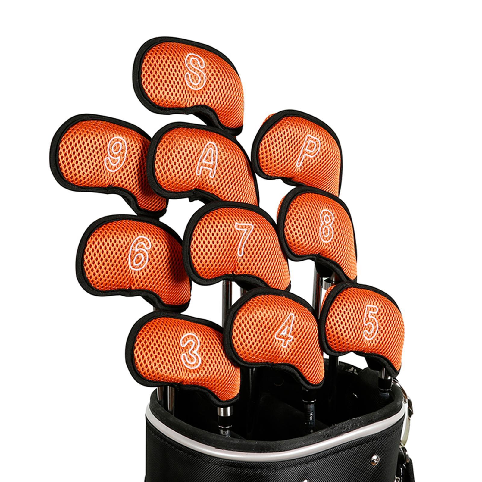 10x Golf Club Headcovers with Large Number Mark Golf Training Equipment Protector Cases Golf Iron Covers Set for Putters Golfers Display