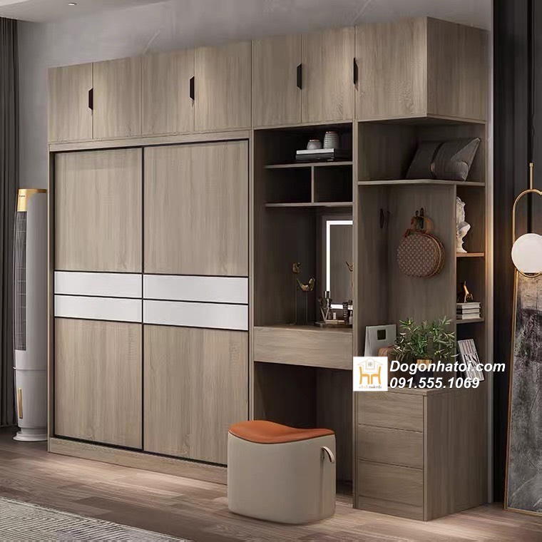 Tủ quần áo của lùa kết hợp bàn trang điểm hiện đại 2m4 x 2m7 - TA218