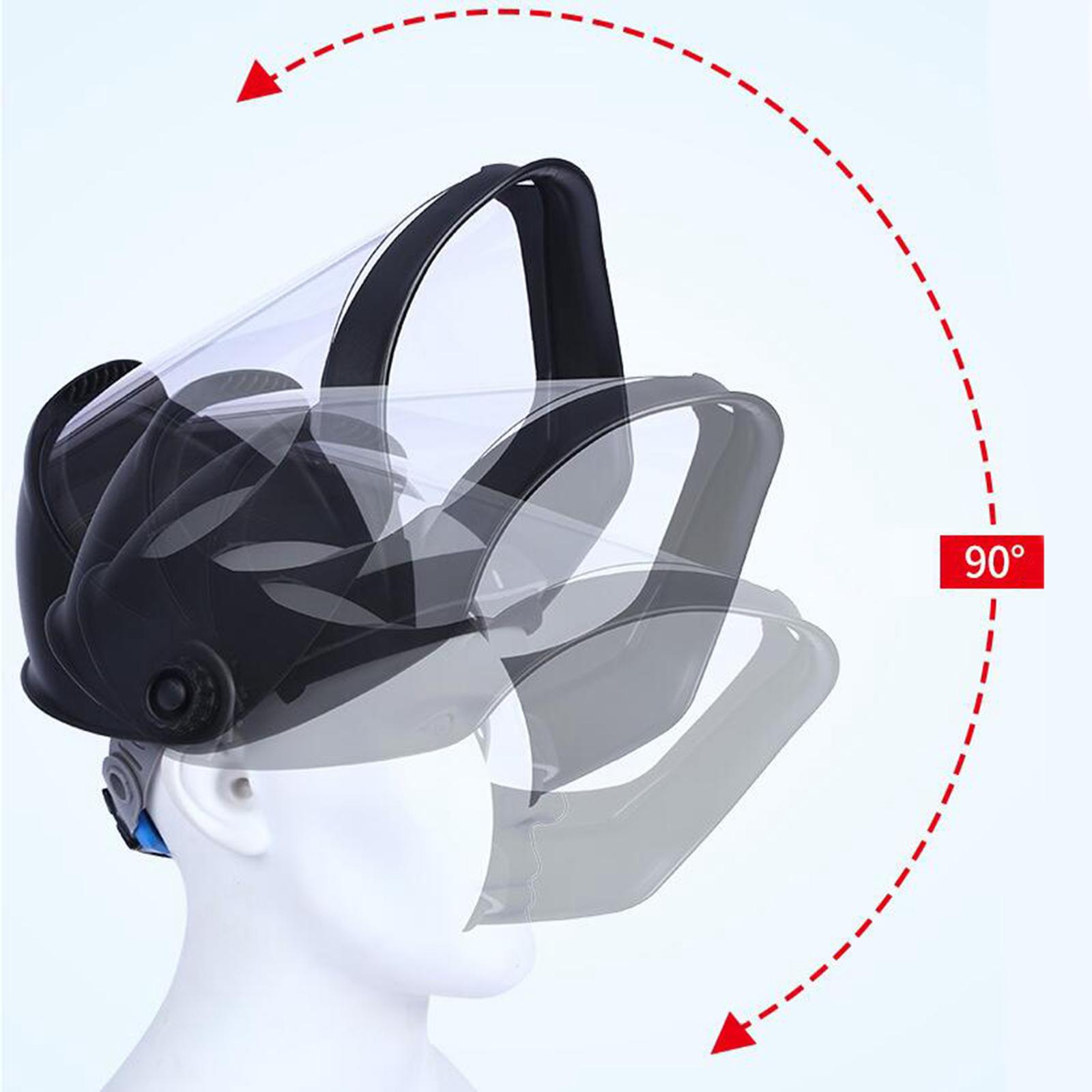 Face Shield Helmet Mask with Clear Polycarbonate Visor Anti FOG UV Blocking Protective Cover Safety Grinding