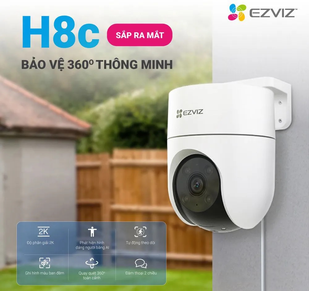 Camera Wifi Trong Nhà Ngoài Trời PTZ EZVIZ Quay Quét 355 độ Tích Hợp Ai - Có Màu Ban Đêm - Hàng Chính Hãng